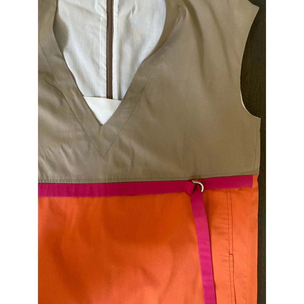 Rene Lezard Beautiful Cotton Poplin Shift‎ Colorblock Dress~38 - Picture 5 of 7